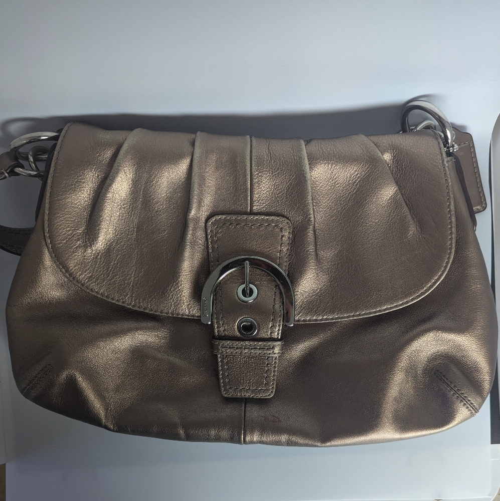 Coach Soho Bronze Metallic Leather Shoulder Bag
